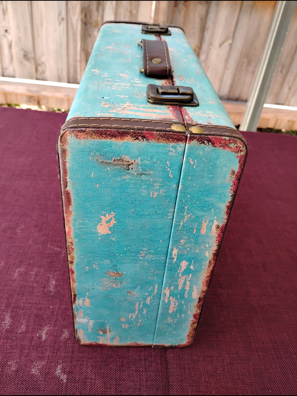 Vintage Look Suitcase with Travel Stickers Rustic Decor - Picture 8 of 13